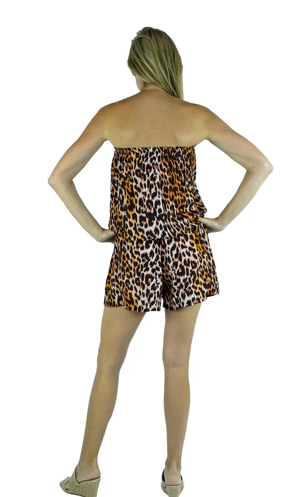 Rayon Jumpsuit Short Leopard, More Colours