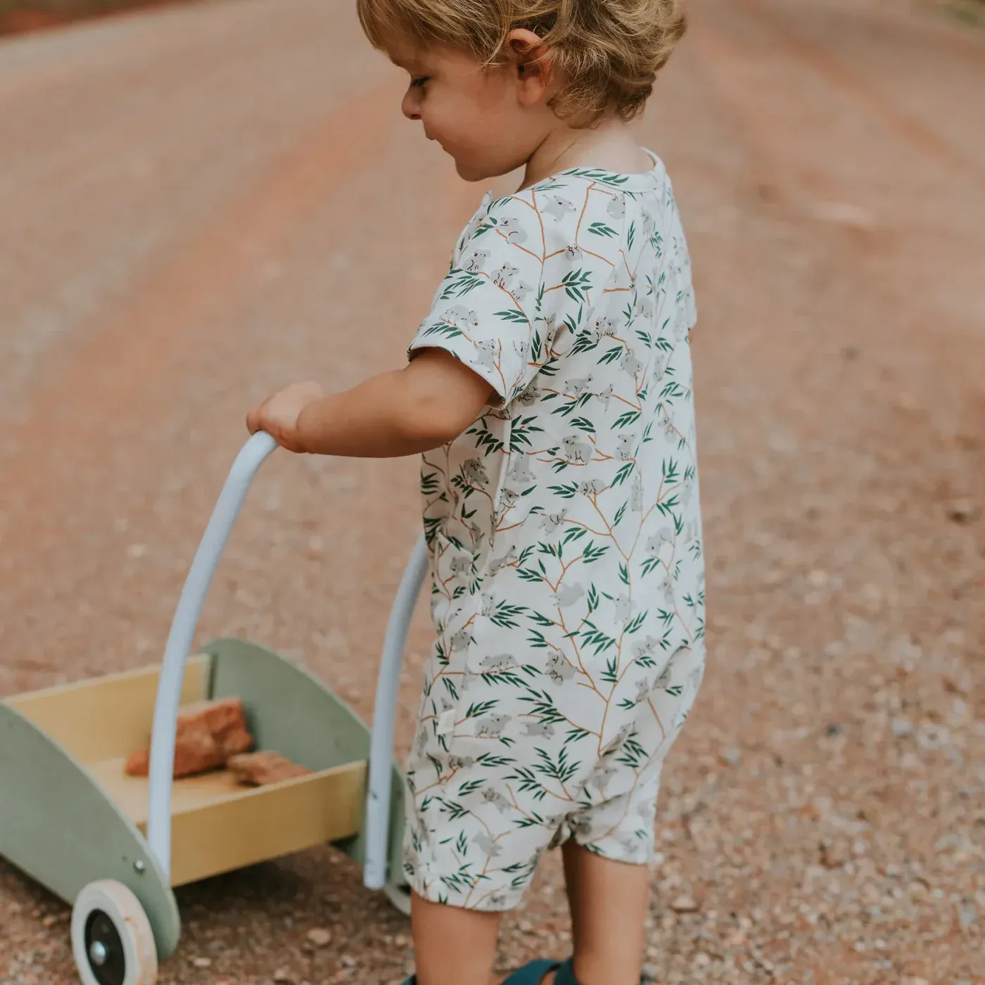 Red Caribou Babies Short Sleeved Jumpsuit