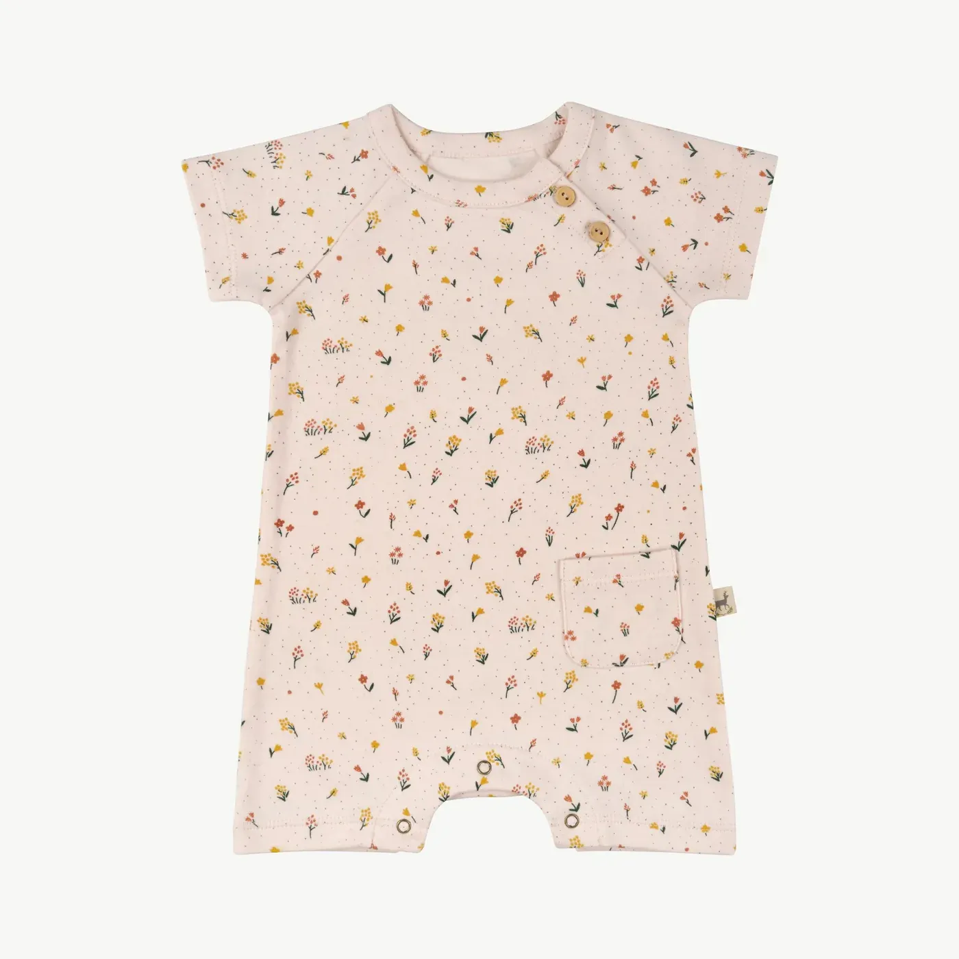 Red Caribou Babies Short Sleeved Jumpsuit