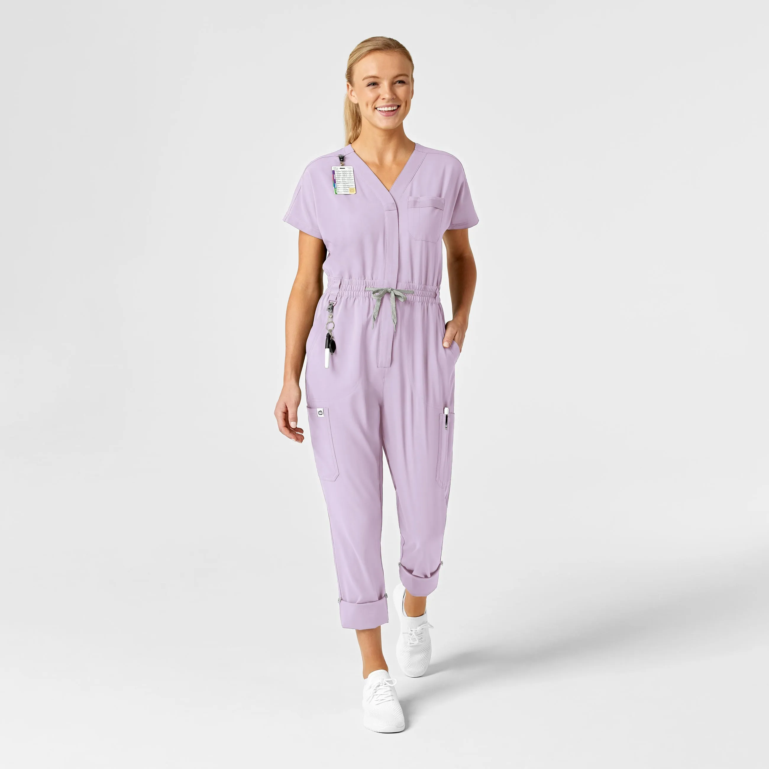 RENEW Women's Zip Front Jumpsuit - Pastel Lilac