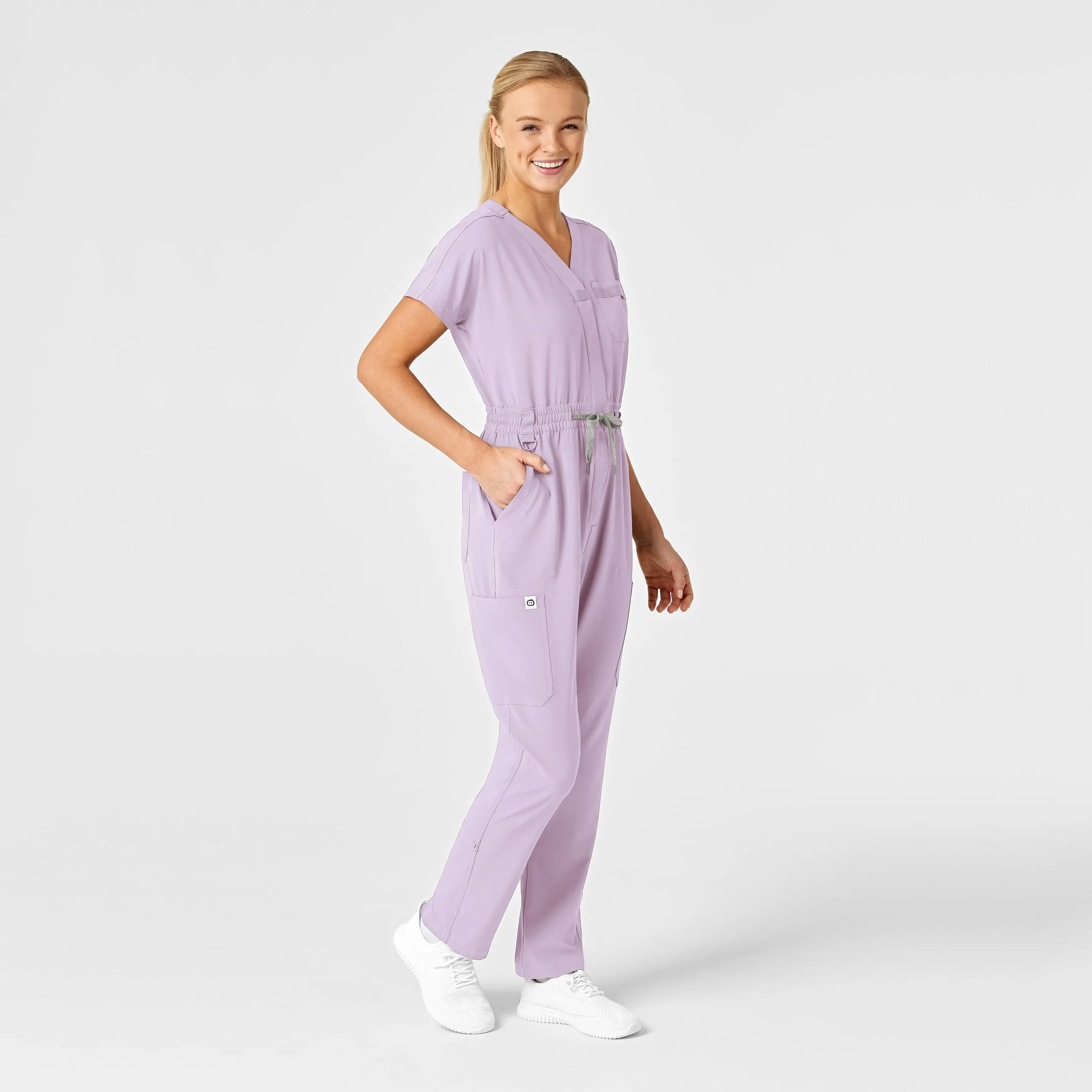 RENEW Women's Zip Front Jumpsuit - Pastel Lilac