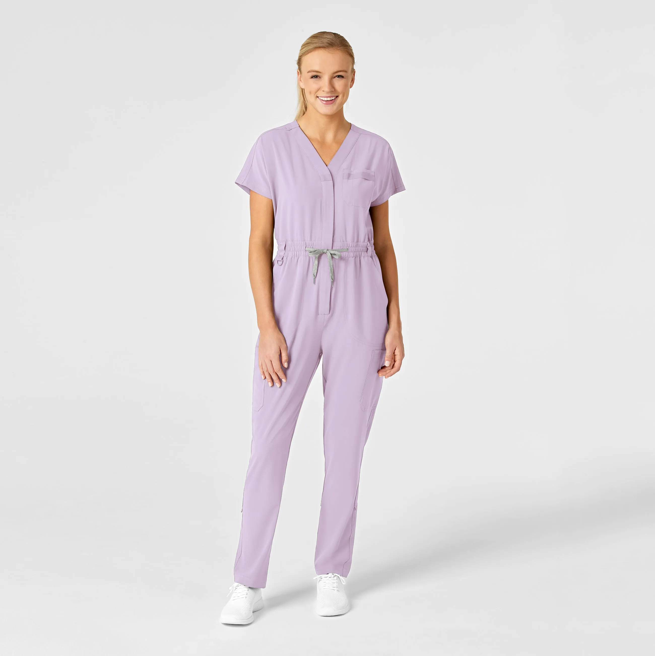 RENEW Women's Zip Front Jumpsuit - Pastel Lilac