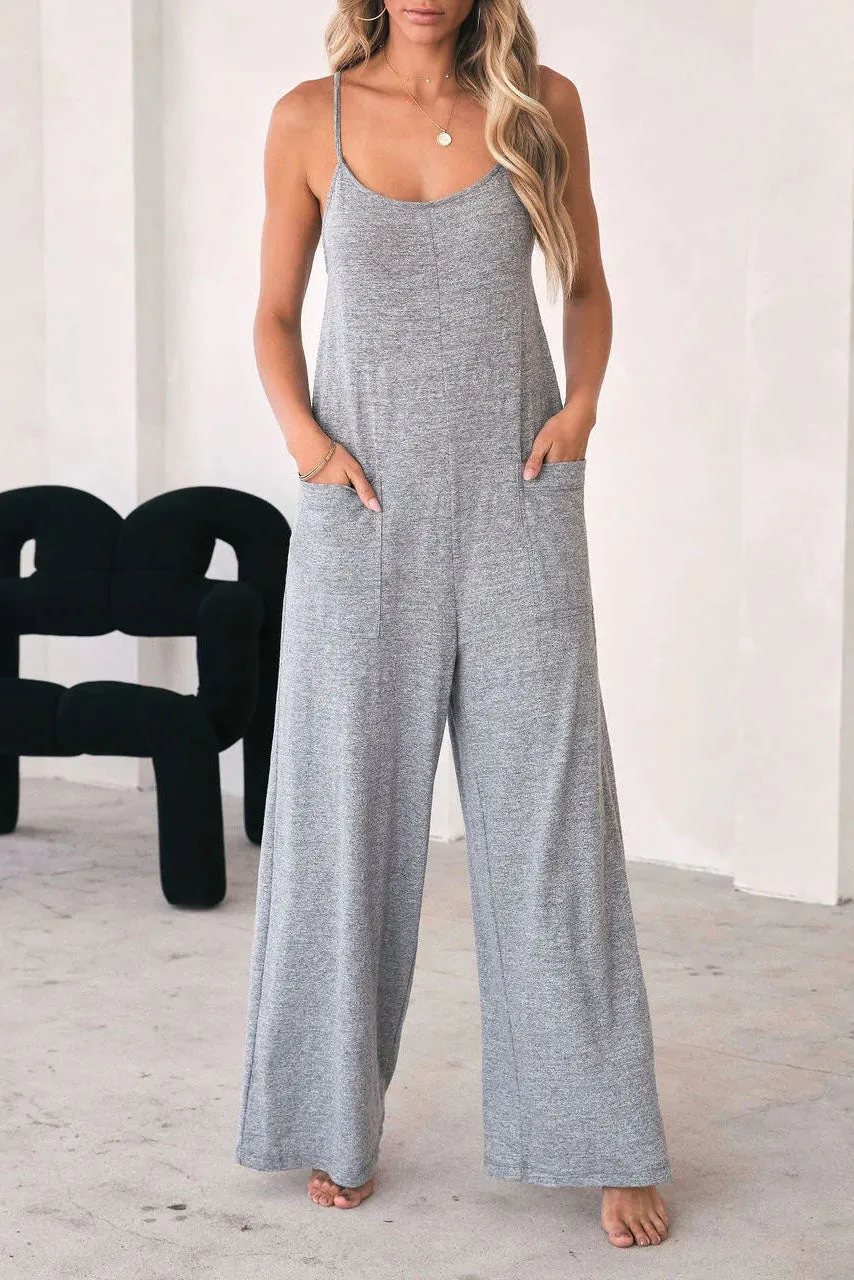 Run Away With Me Gray Jumpsuit