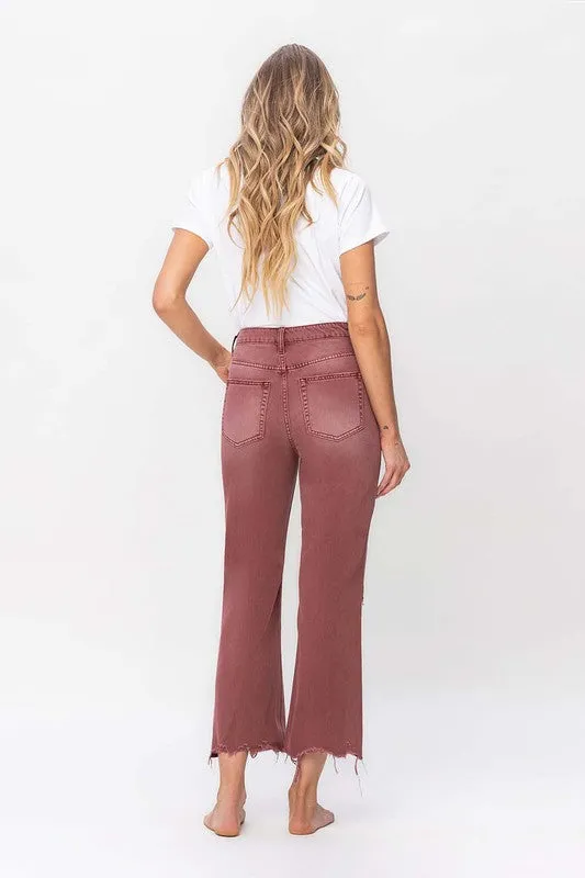 RUSSET 90S VINTAGE HIGH RISE CROP FLARE JEAN