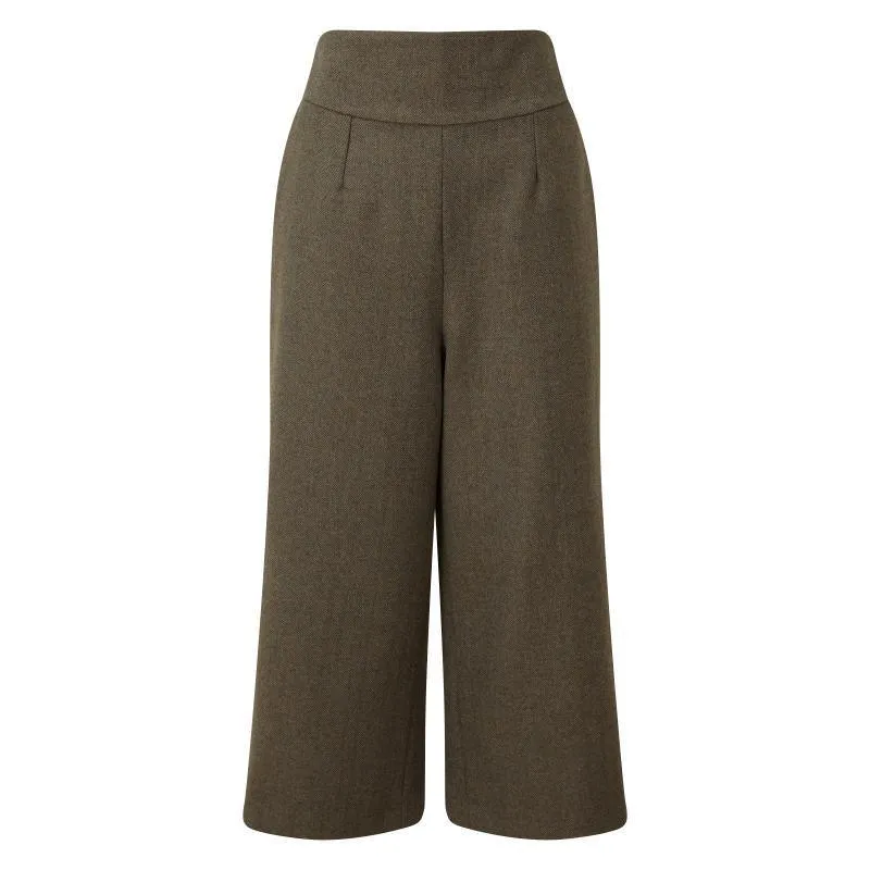 Schoffel Ladies Tweed Culottes - Loden Green Herringbone Tweed