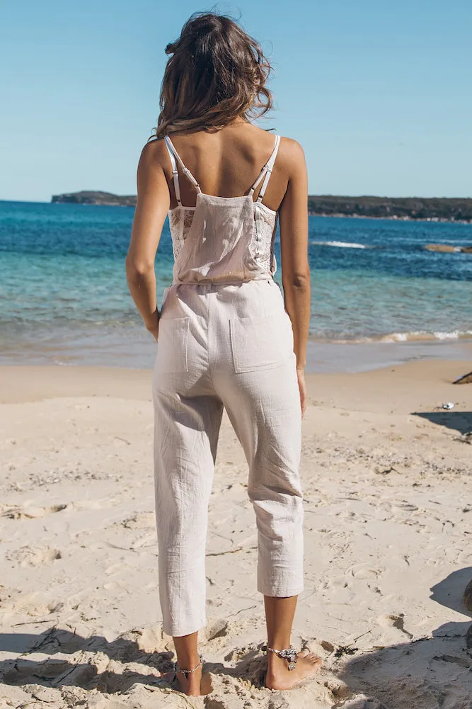 Seeker Of Stars Jumpsuit Beige