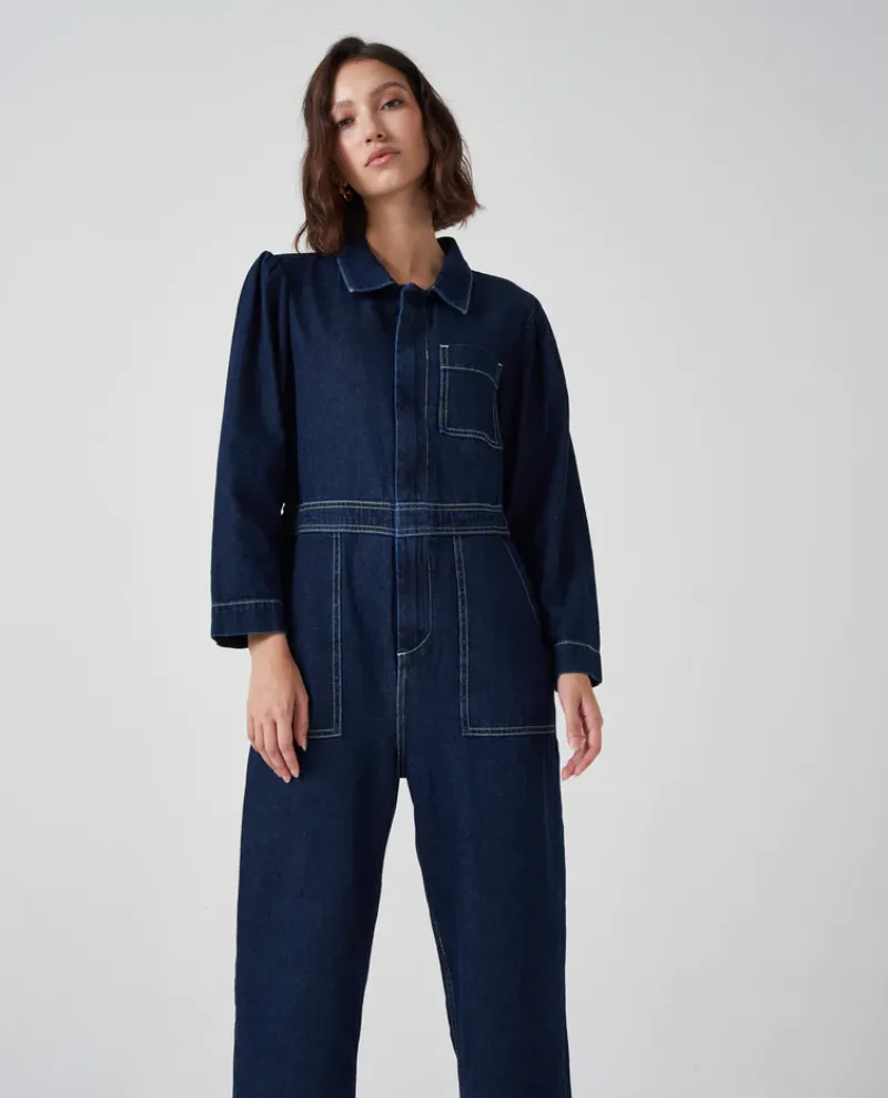 Seventy Mochi Lorna Dark Vintage Blue Jumpsuit