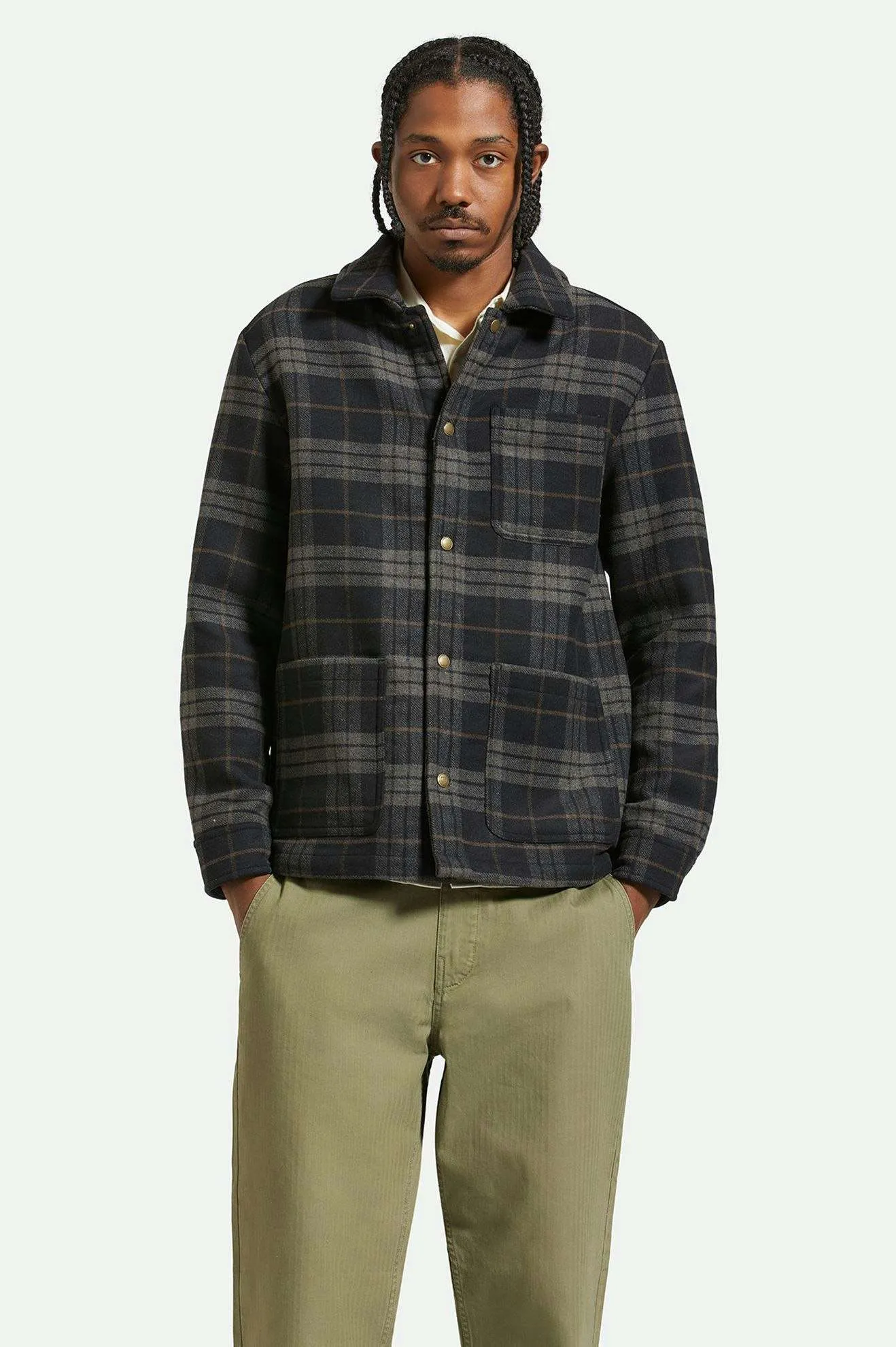 Shop Menswear Chore Coat - Black/Charcoal Plaid