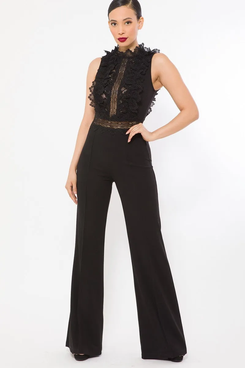 Sienna Crochet Lace Bodice Jumpsuit