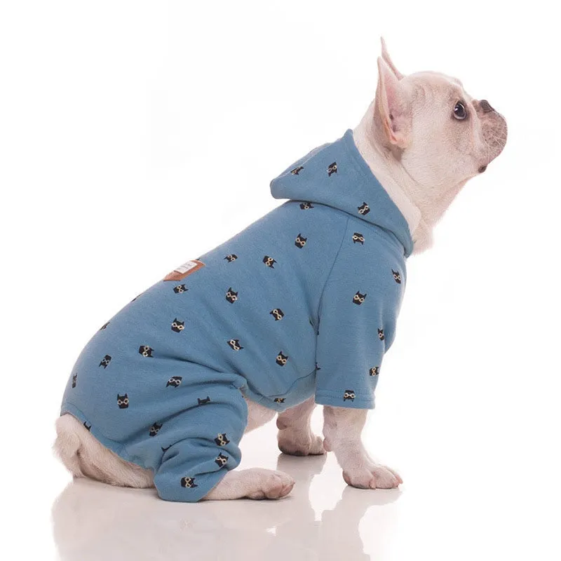 Silhouette Cat Face Design Overall Small Dog Jumpsuit