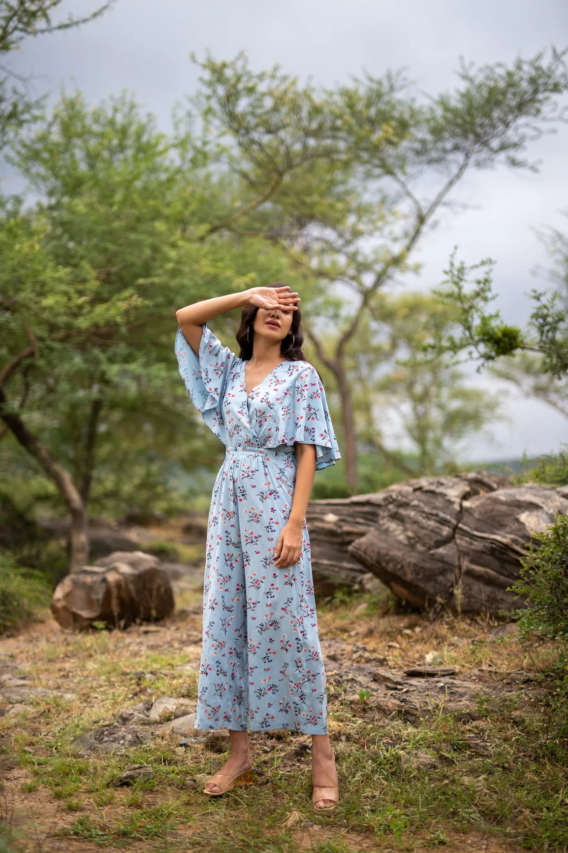 SKY BLUE FLORAL JUMPSUIT