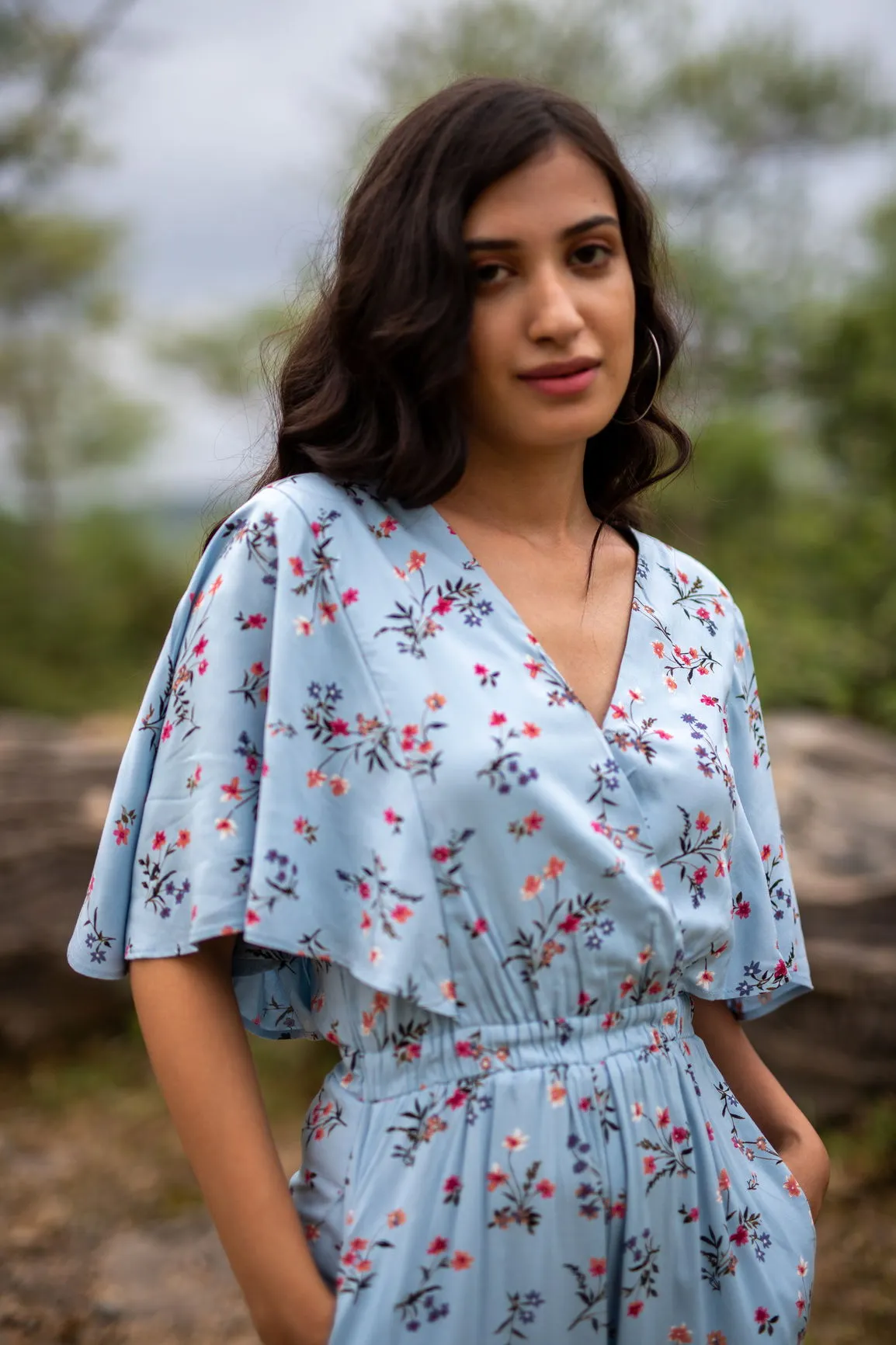 SKY BLUE FLORAL JUMPSUIT