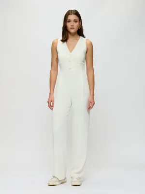 Sleeveless Tuxedo Jumpsuit