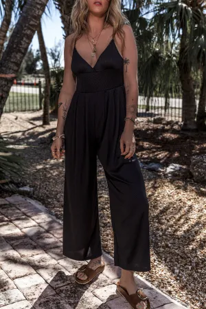 Sleeveless V-Neck Wide Leg Jumpsuit