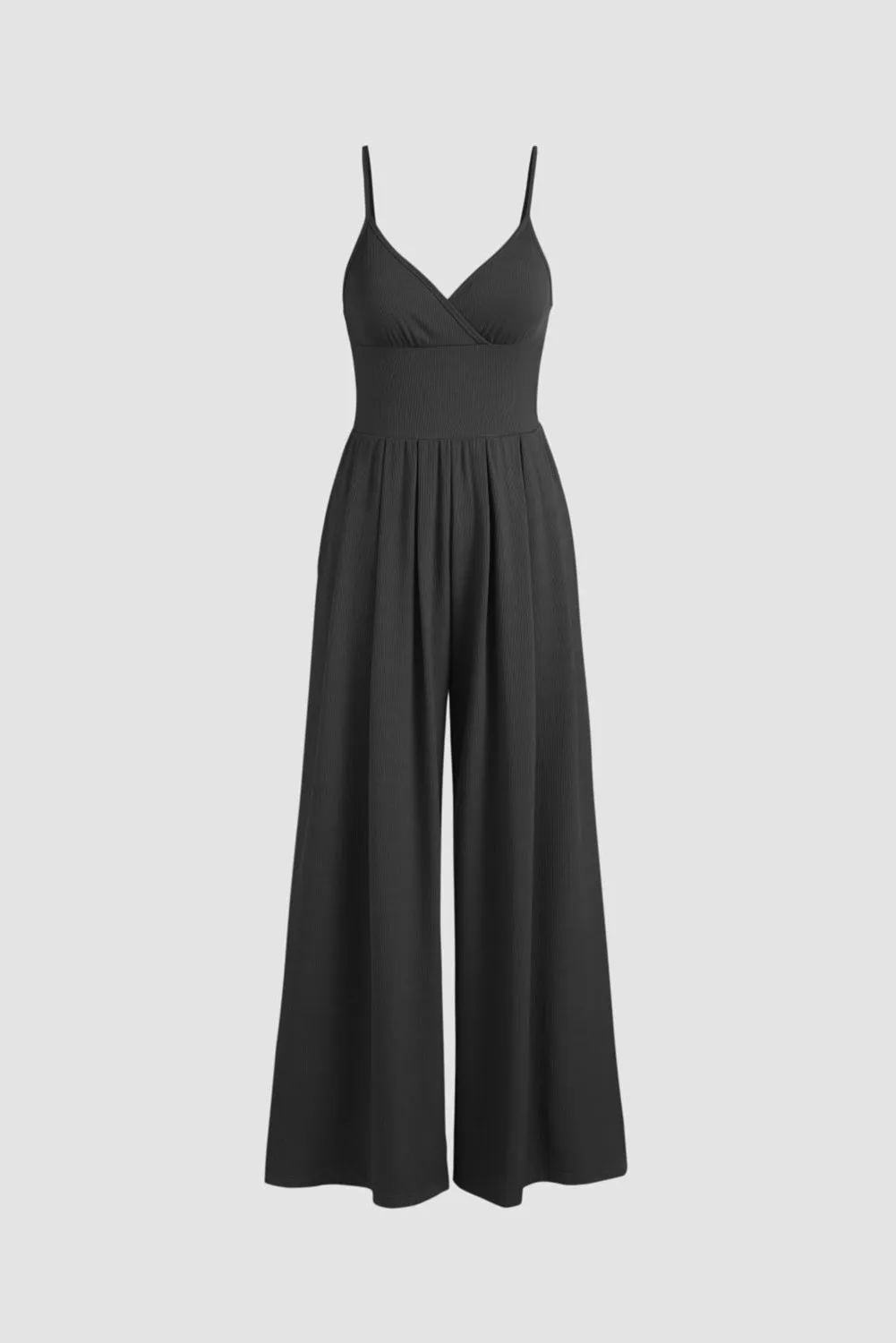 Sleeveless V-Neck Wide Leg Jumpsuit