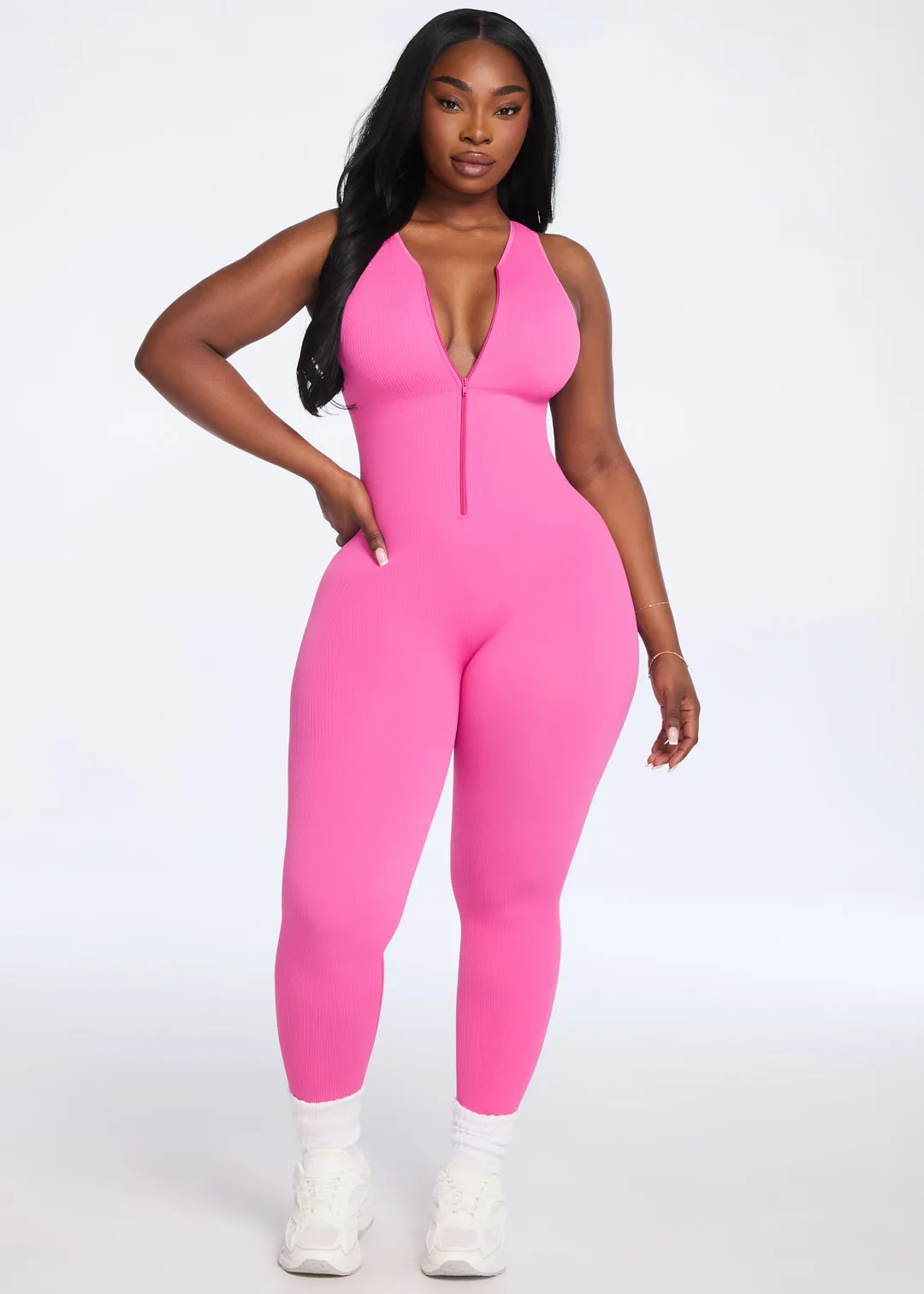 SnatchedKnit Front Zip Jumpsuit