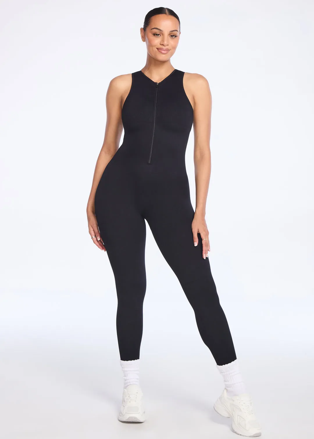 SnatchedKnit Front Zip Jumpsuit