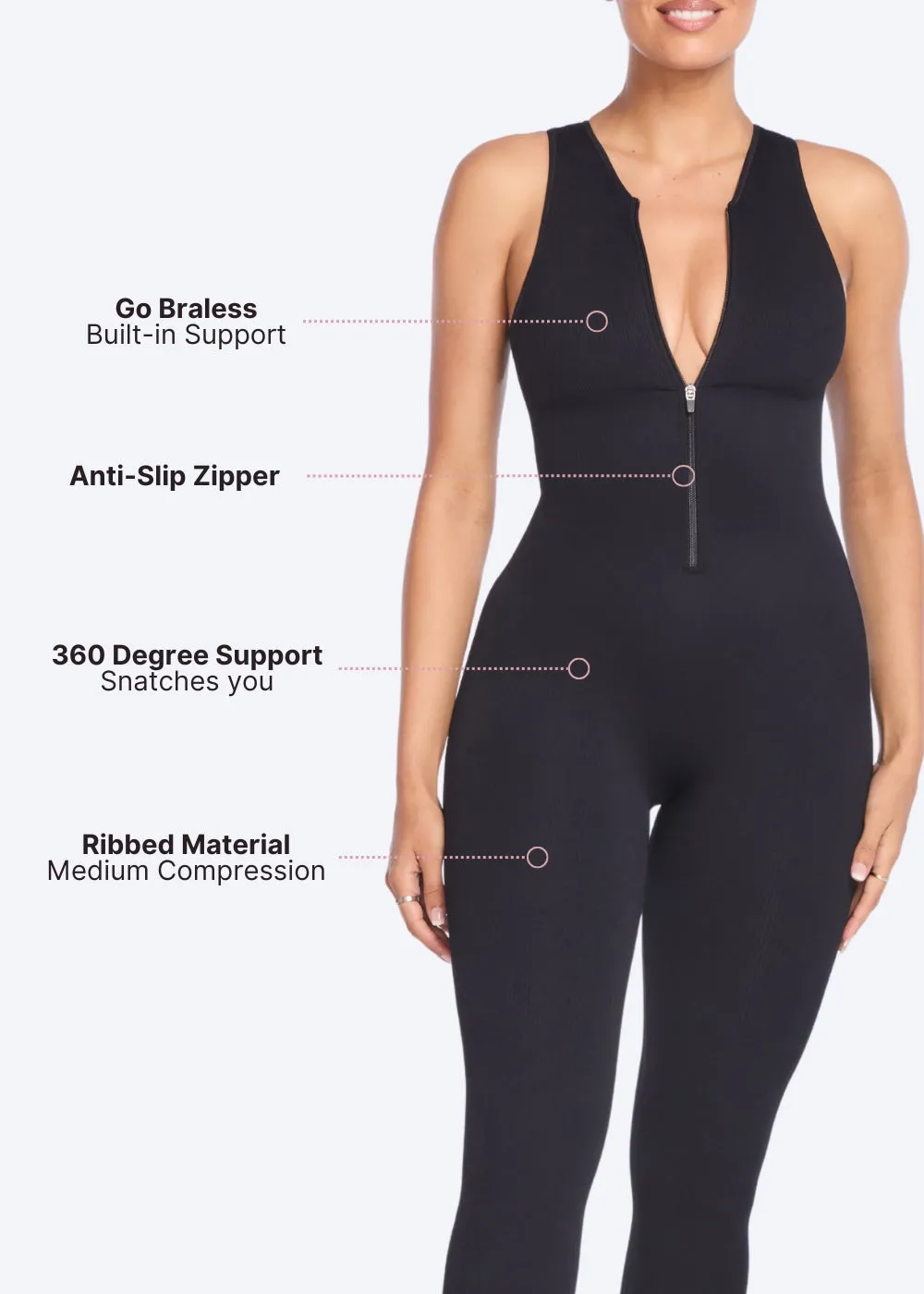 SnatchedKnit Front Zip Jumpsuit