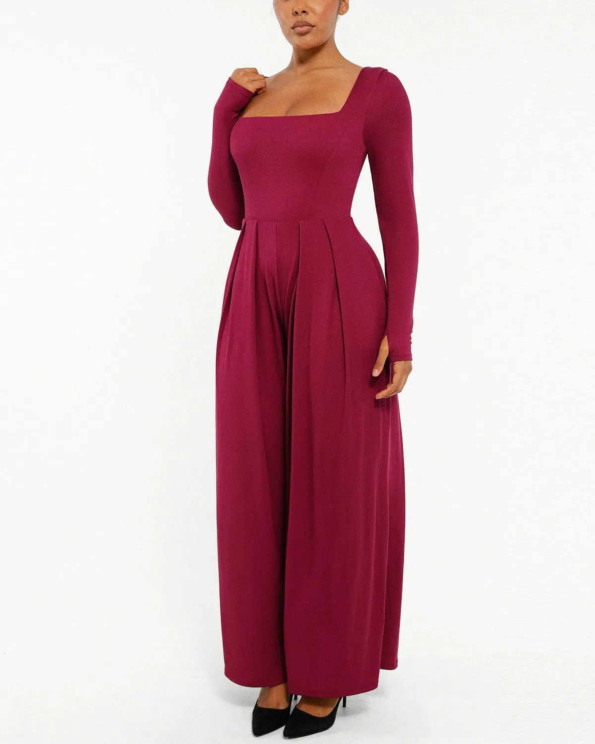 Square Neckline Built-In Shaping Jumpsuit