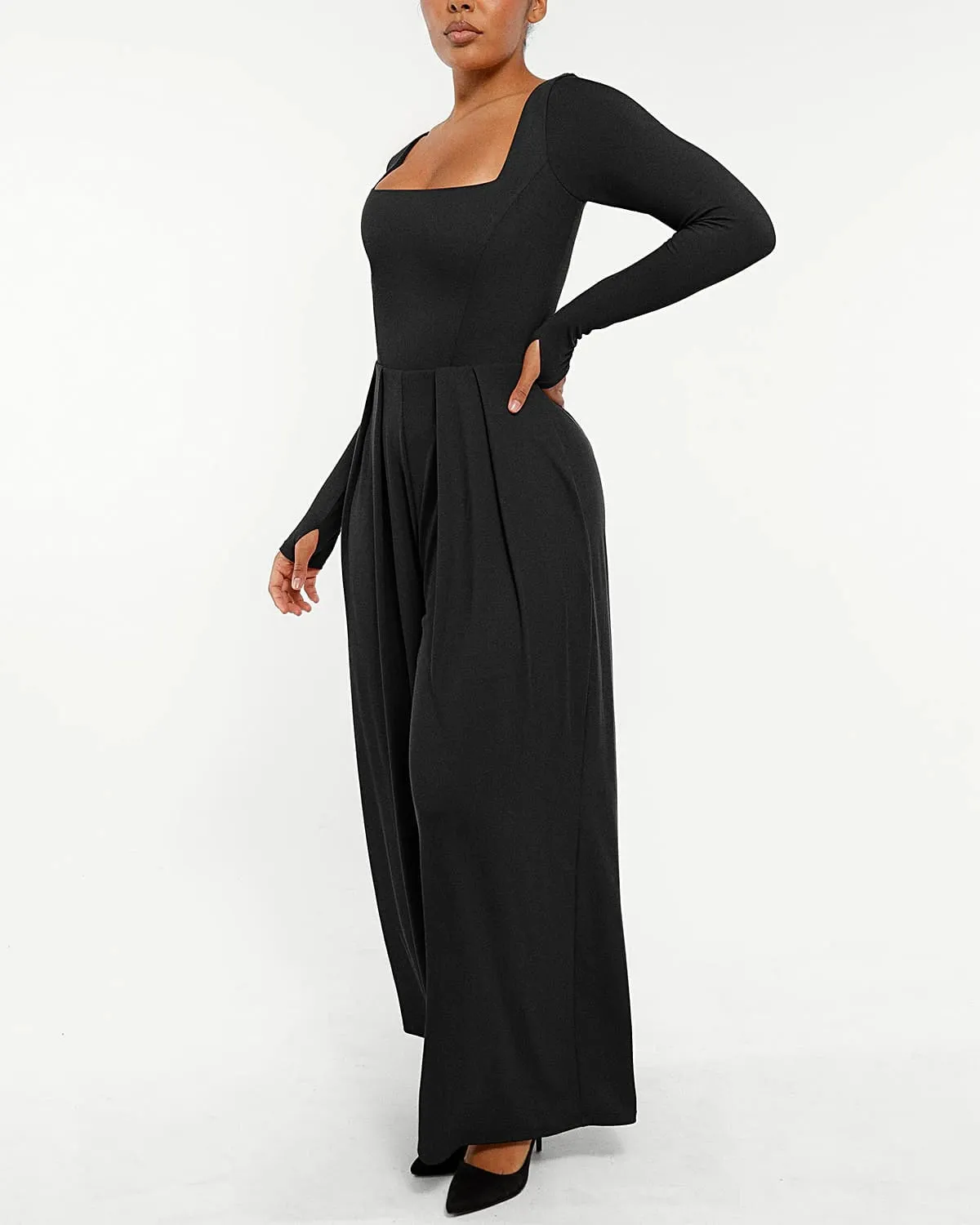 Square Neckline Built-In Shaping Jumpsuit