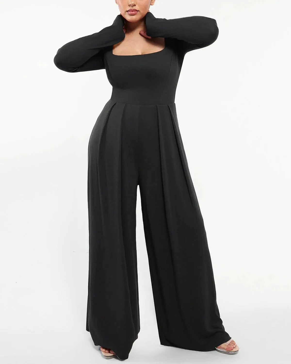 Square Neckline Built-In Shaping Jumpsuit