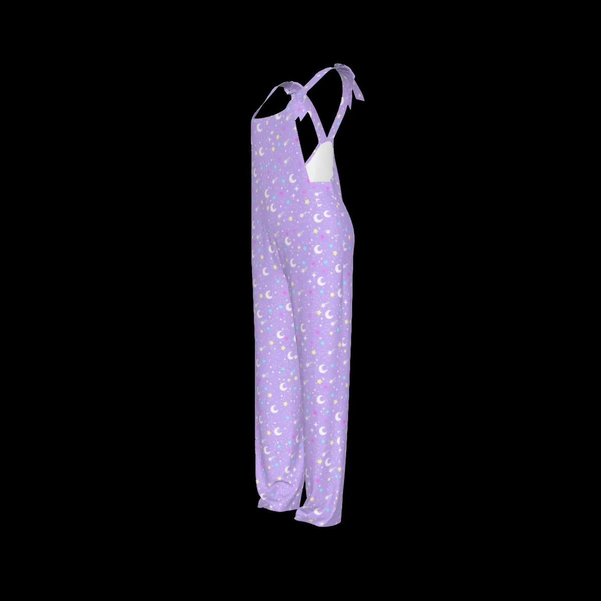 Starry Glitter Purple Jumpsuit Overalls