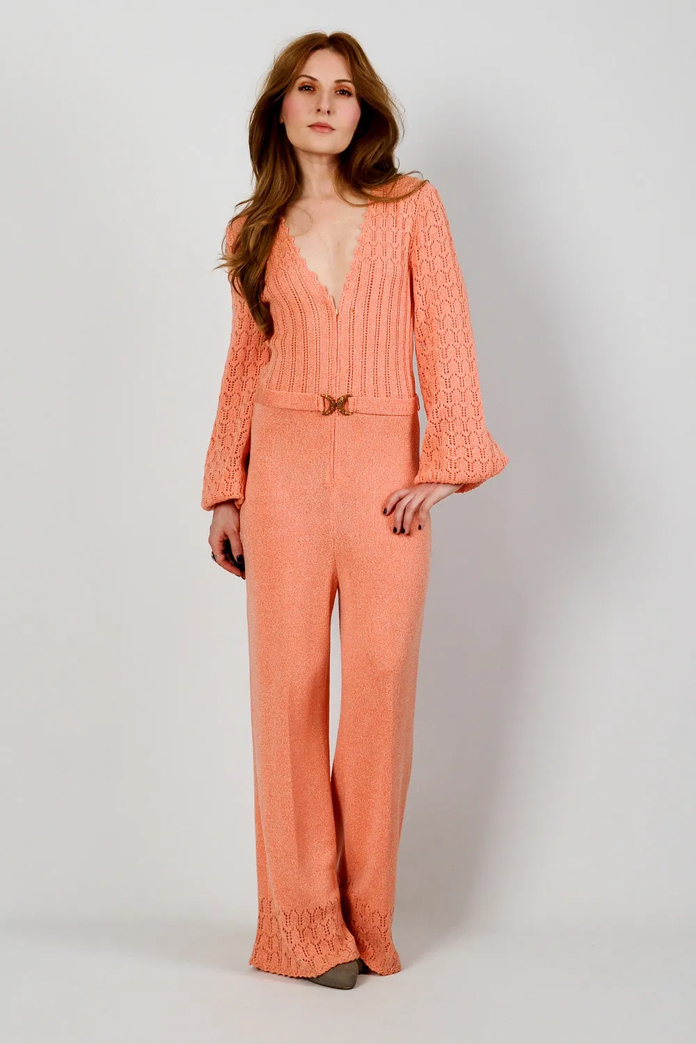 Sweater Knit Bellbottom Jumpsuit