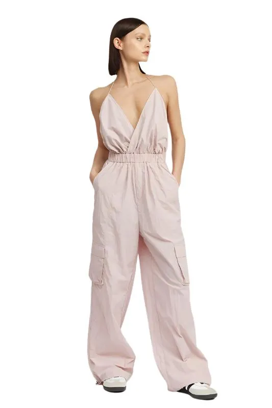 TEEK - SPAGHETTI STRAP CARGO JUMPSUIT