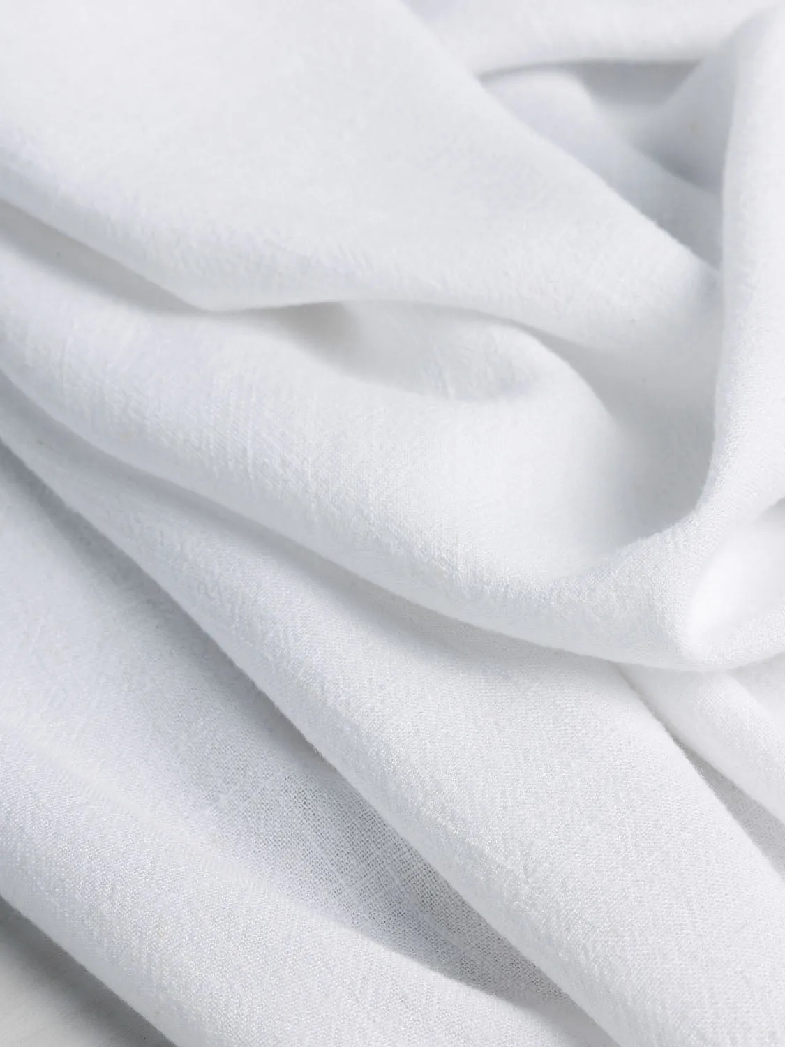 Textured Viscose Linen - White - Swatch