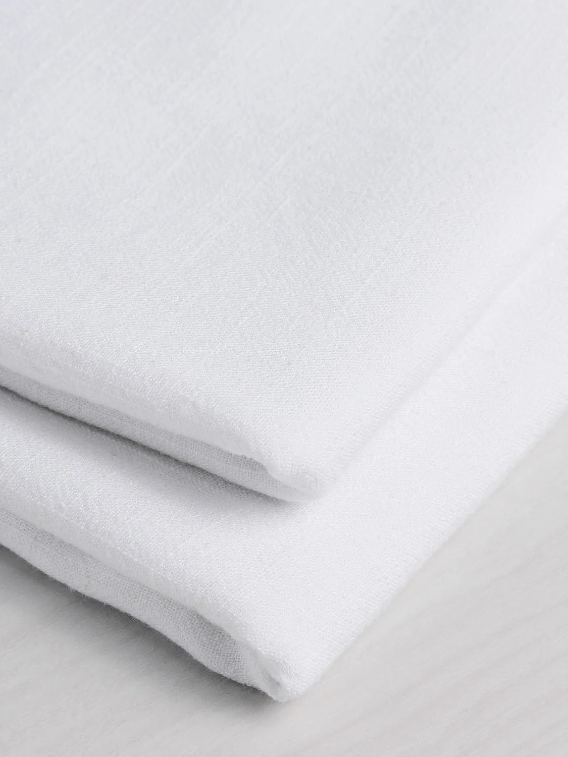 Textured Viscose Linen - White - Swatch