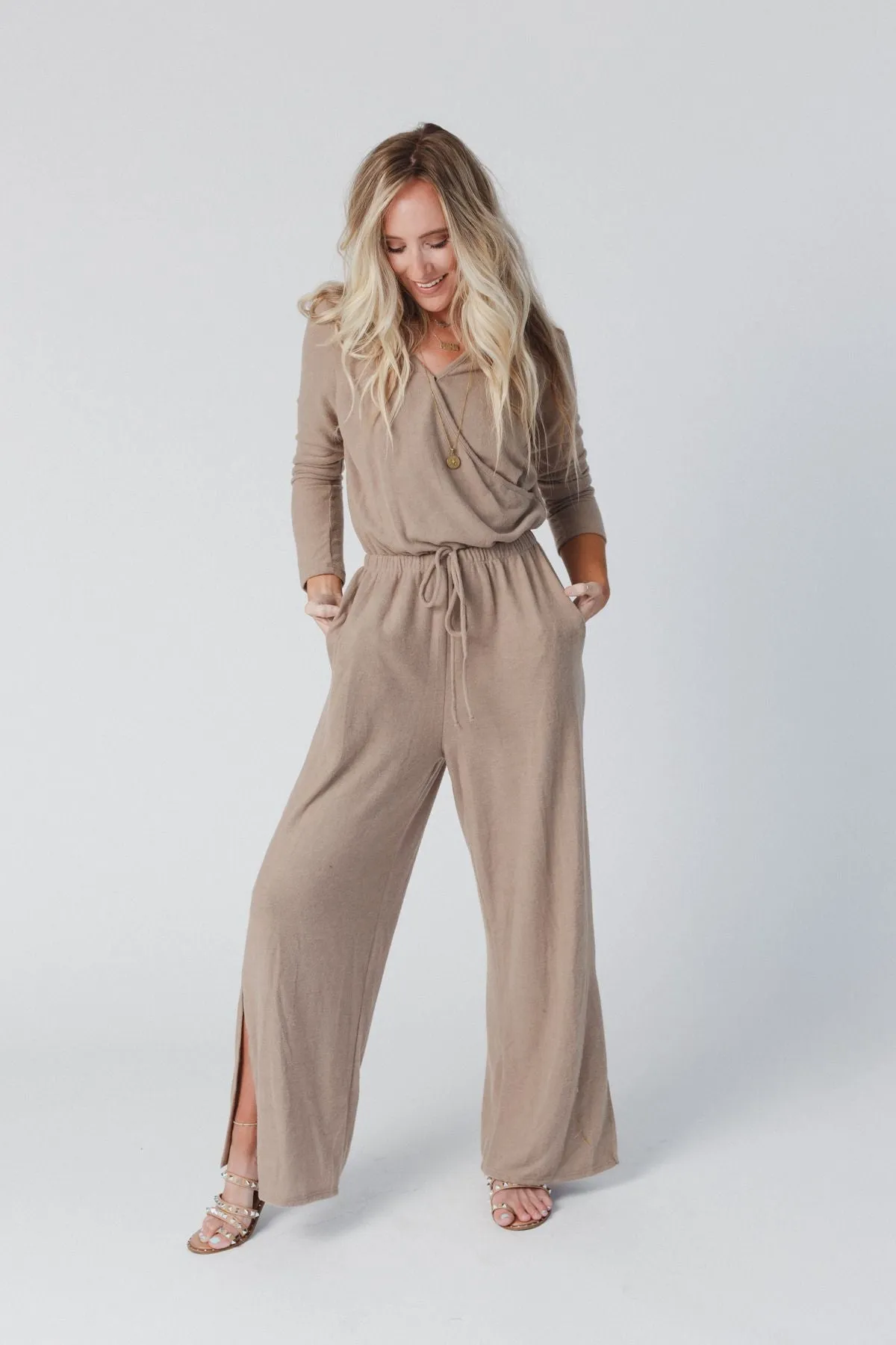 The Nest As It Was Cross Front Jumpsuit - Mocha