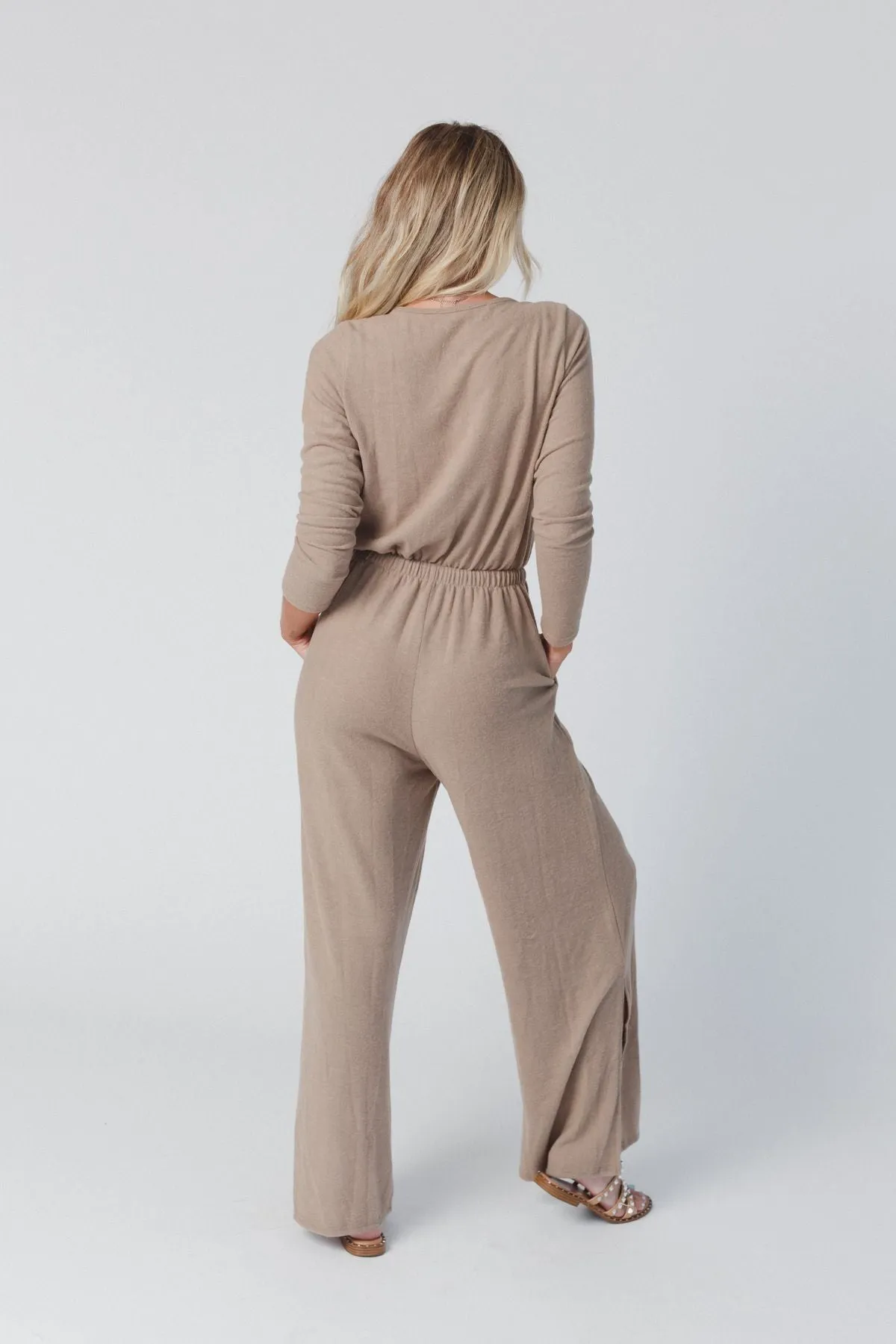 The Nest As It Was Cross Front Jumpsuit - Mocha