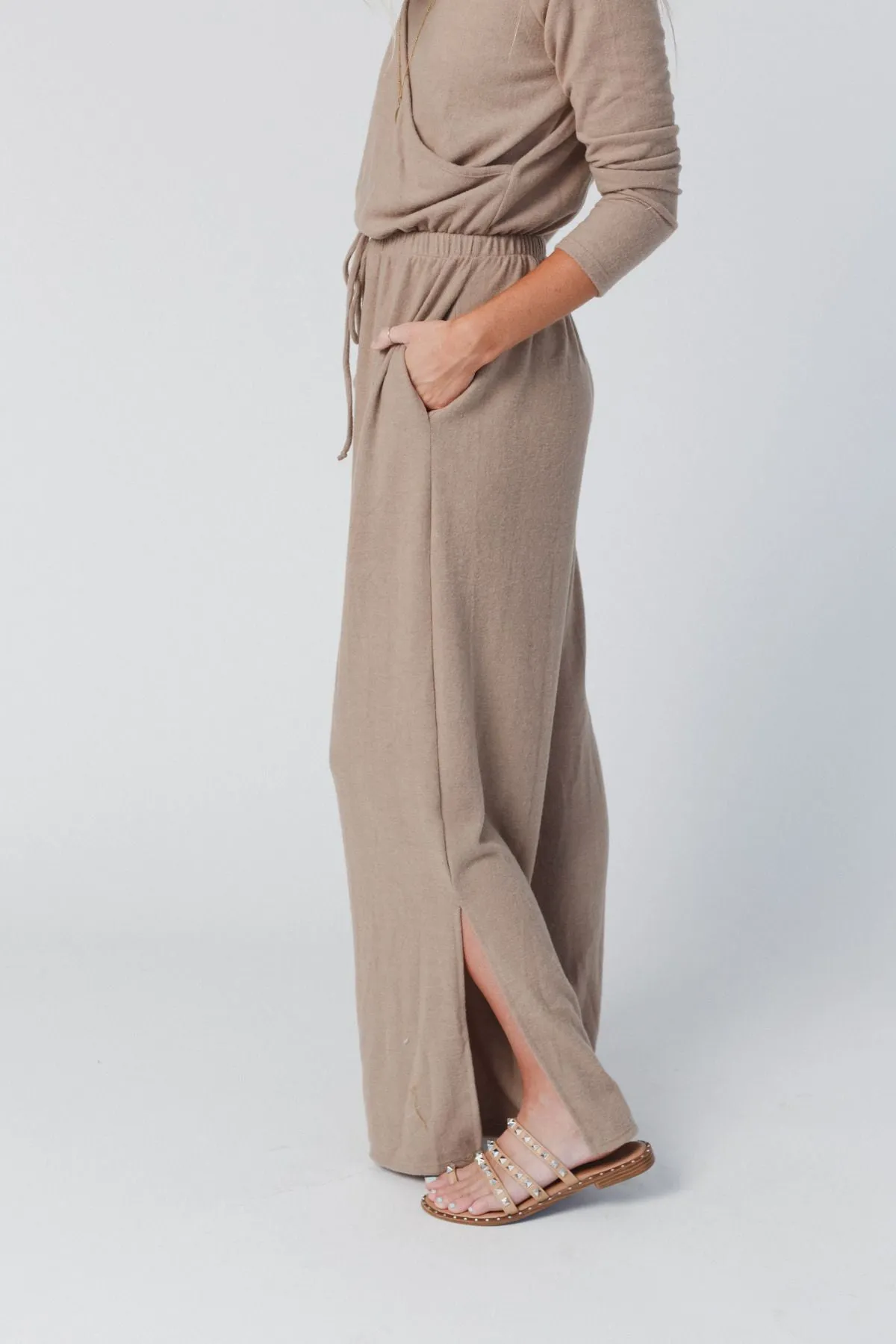 The Nest As It Was Cross Front Jumpsuit - Mocha