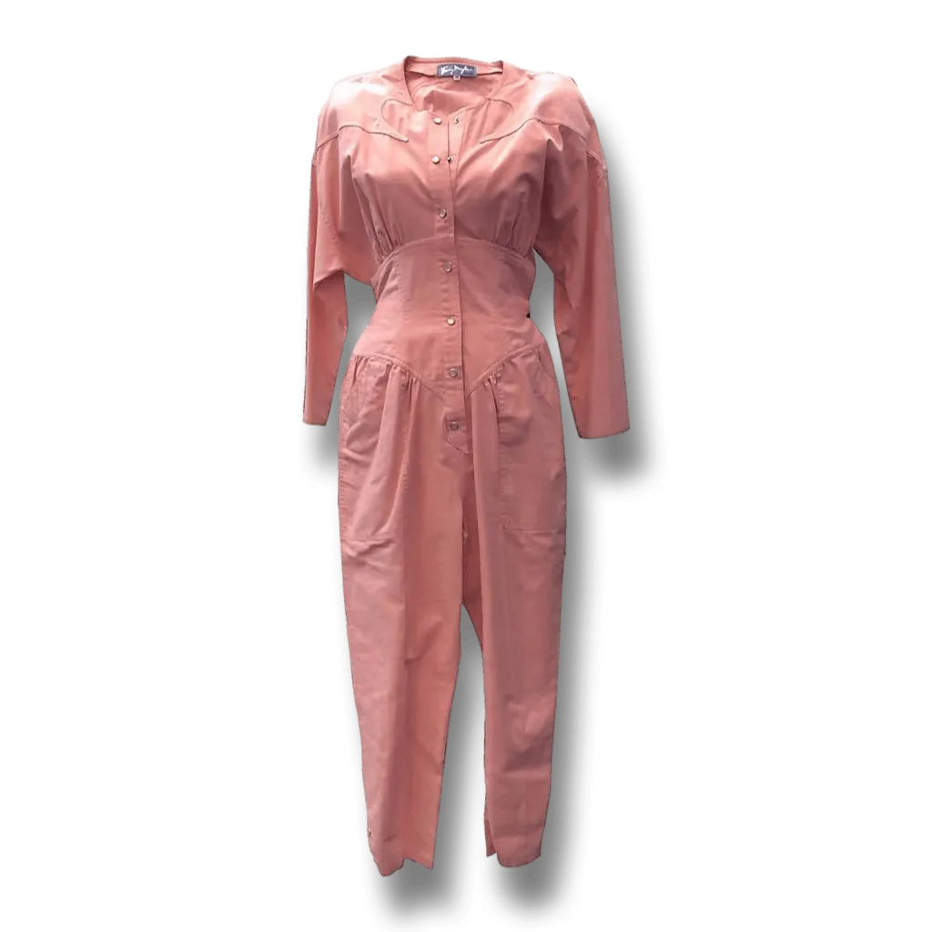 Thierry Mugler Pink Cotton Jumpsuit | EU 36