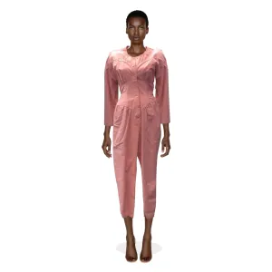 Thierry Mugler Pink Cotton Jumpsuit | EU 36