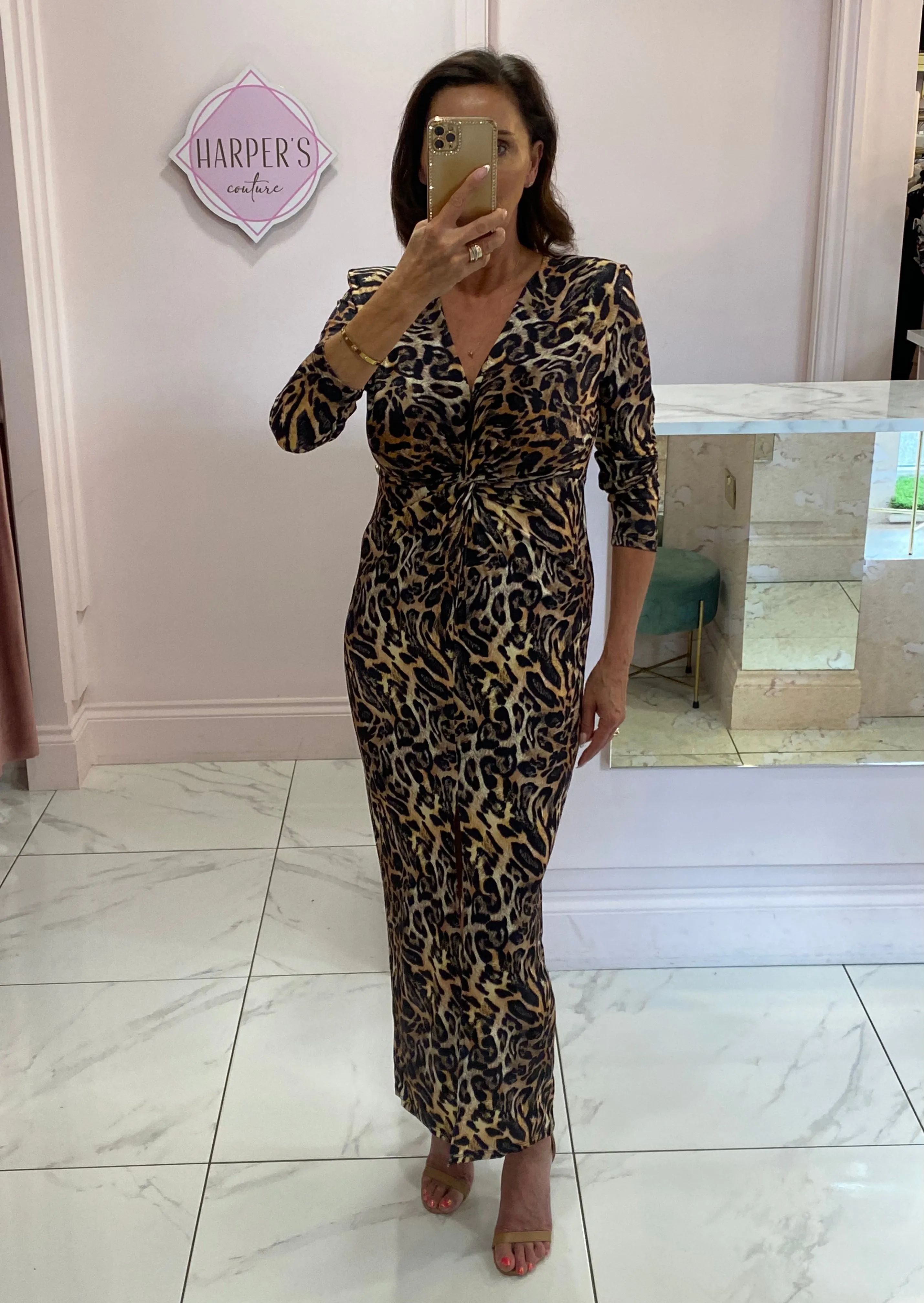 Tilly Long Sleeve Leopard Print Dress