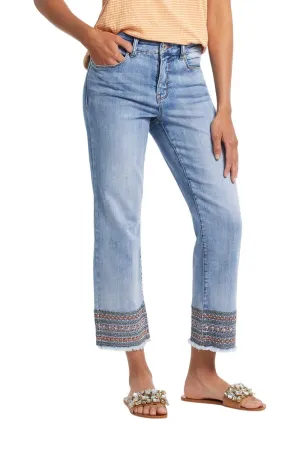 Tribal | Audrey Embroidered Hem Denim Jeans | Women's