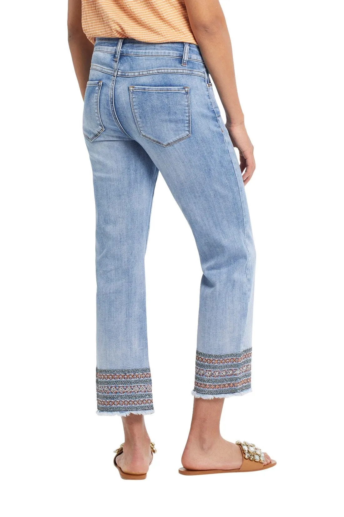 Tribal | Audrey Embroidered Hem Denim Jeans | Women's