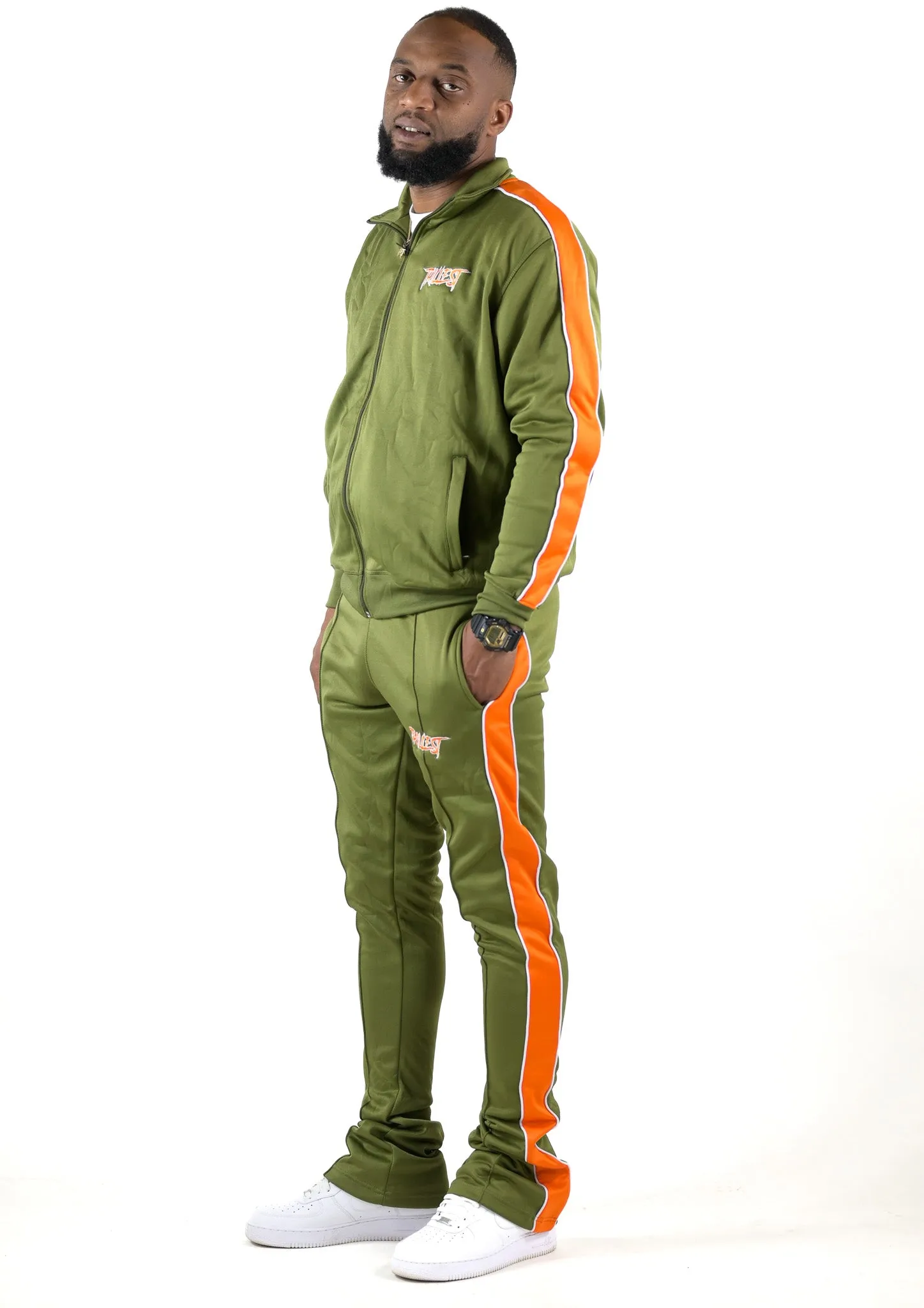 Trillest Track Jacket - Olive\Orange