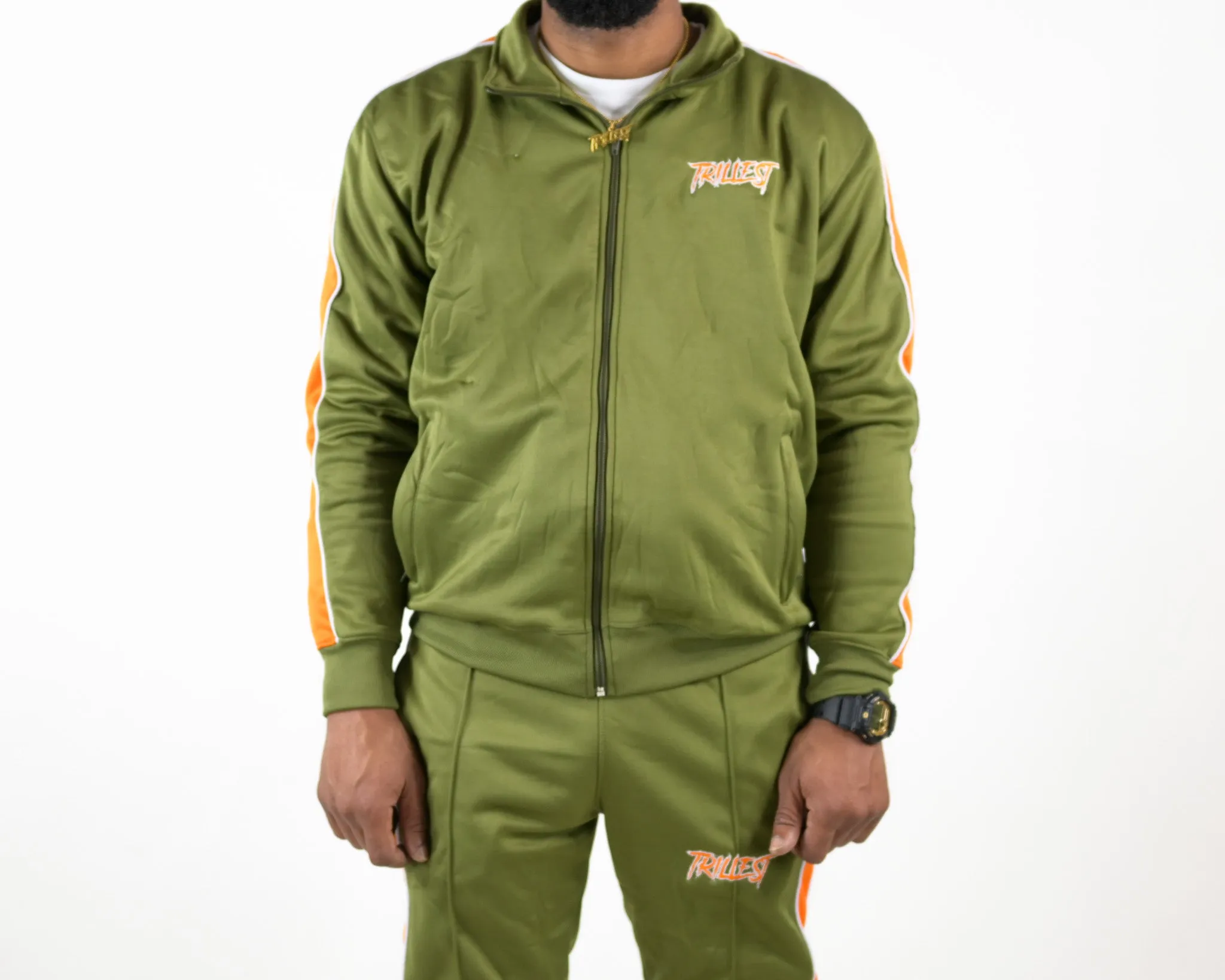 Trillest Track Jacket - Olive\Orange