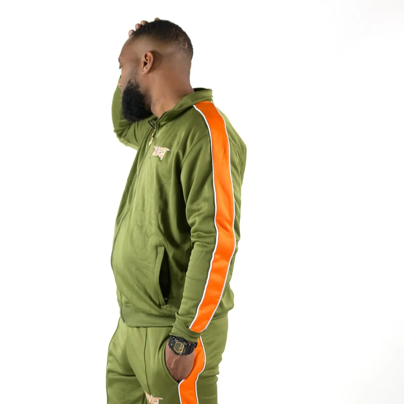 Trillest Track Jacket - Olive\Orange