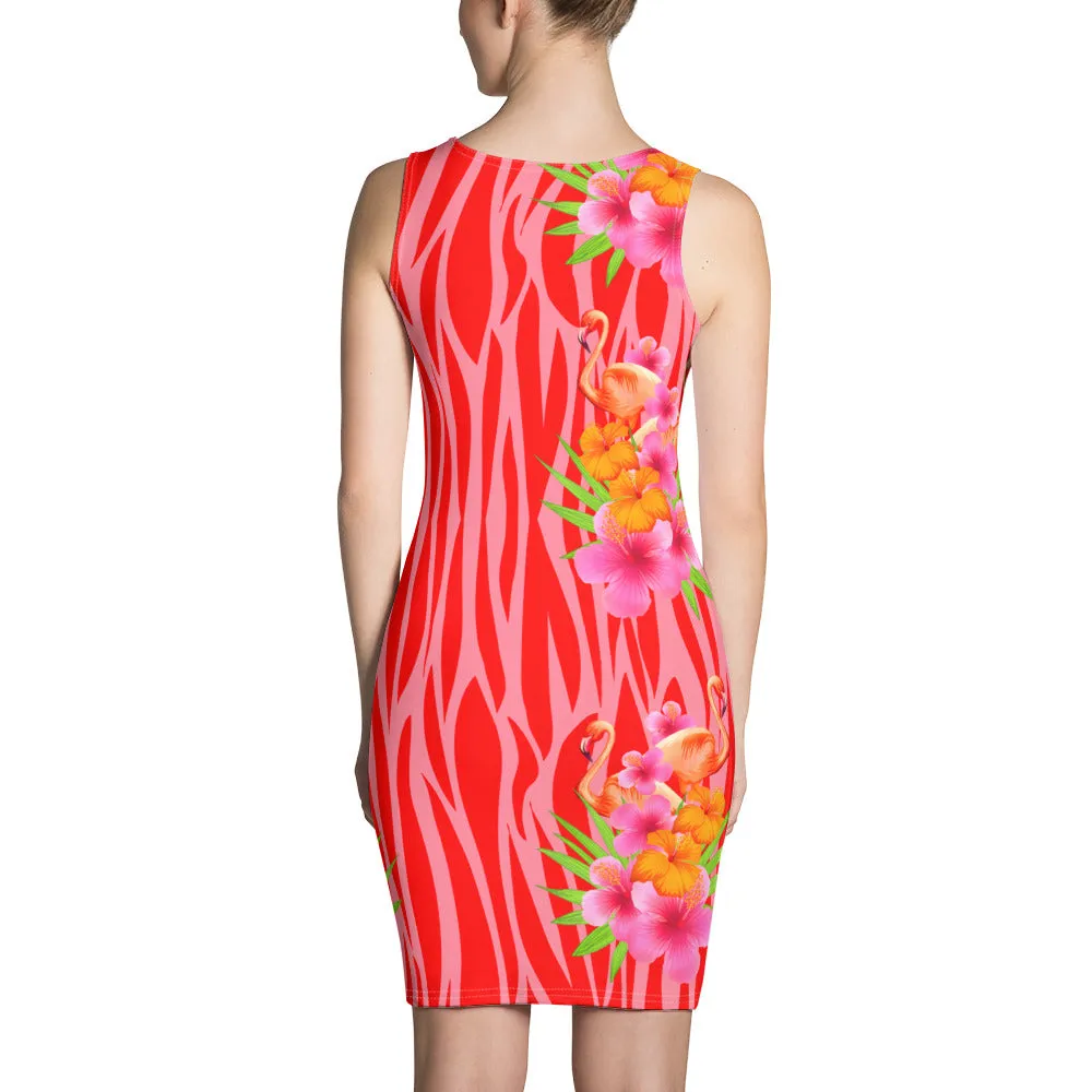 Tropique Flamingos Bodycon Dress