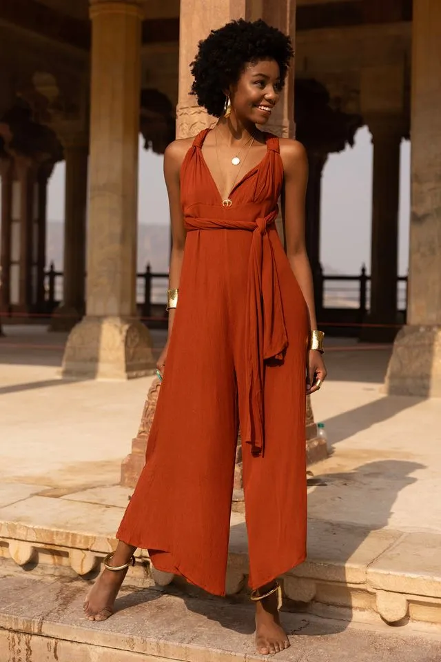 Uma Jumpsuit - Rust Orange