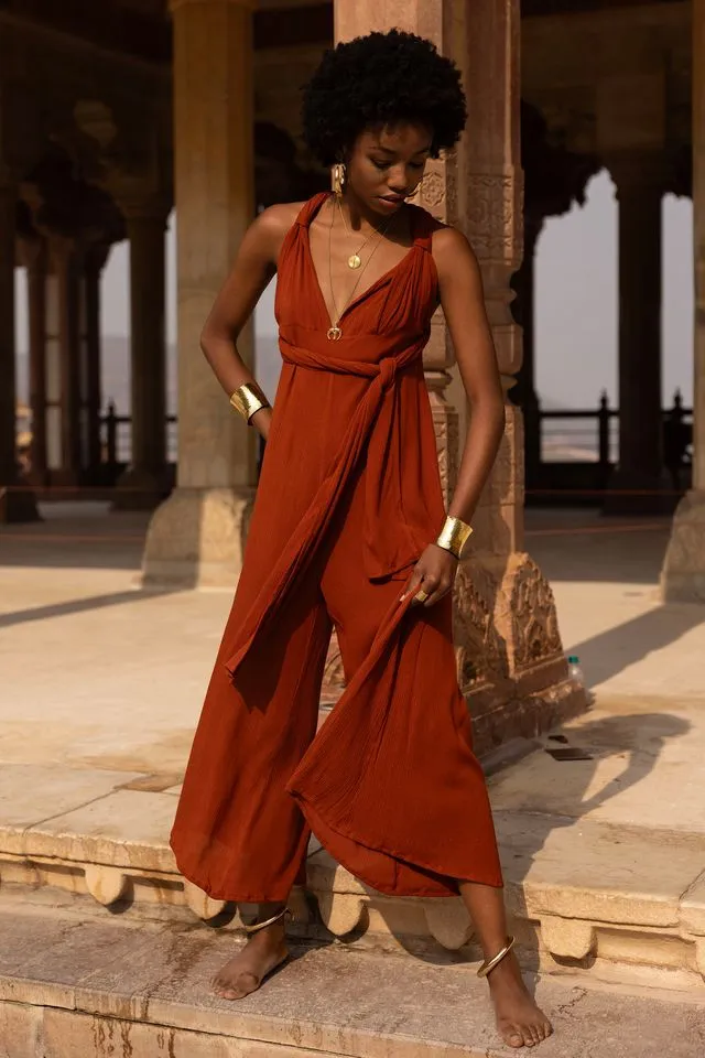 Uma Jumpsuit - Rust Orange