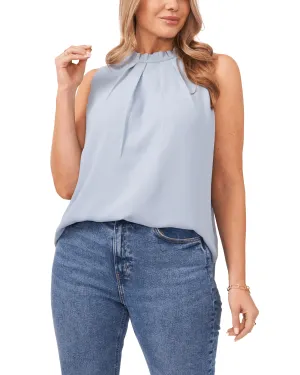 Vanessa Pleat Neck Blouse | 497-BLUE WILLOW