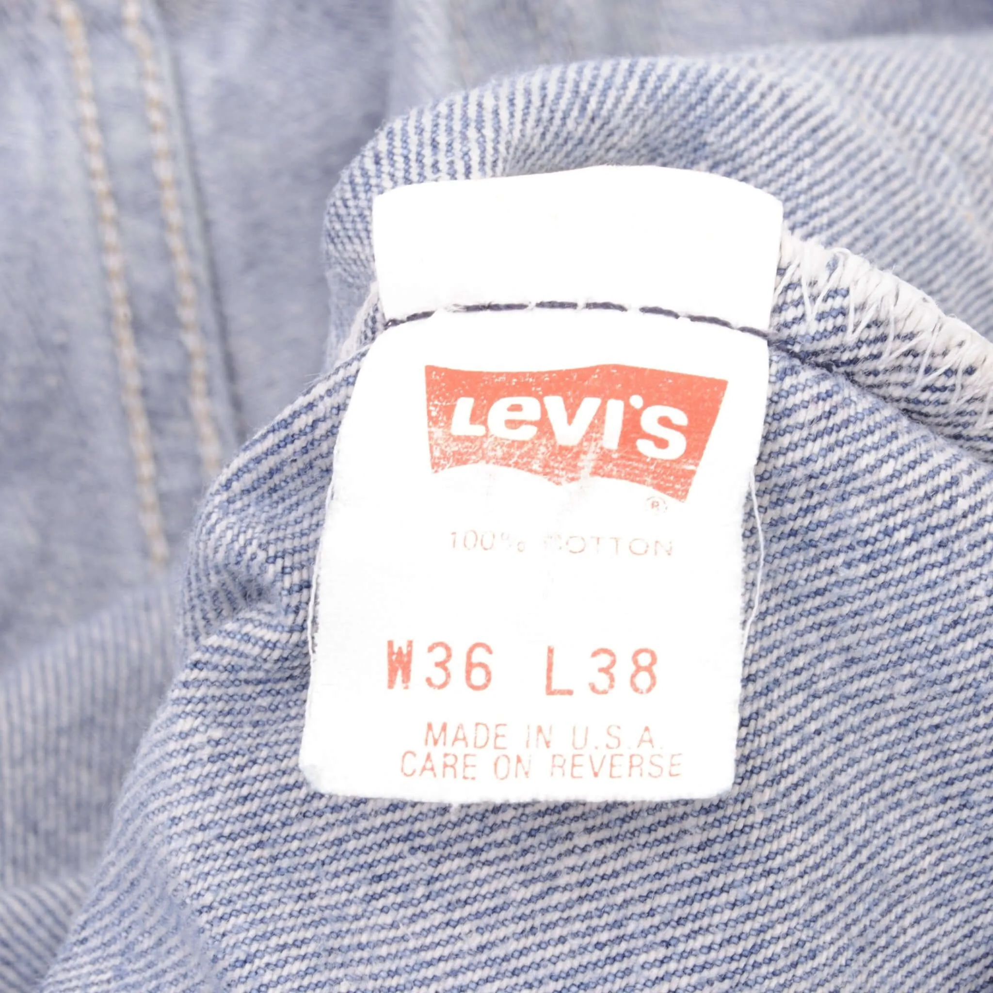 VINTAGE LEVIS 501 JEANS INDIGO 1980S SIZE W35 L34 MADE IN USA