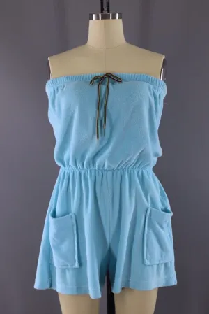 Vintage Sky Blue Terry Romper