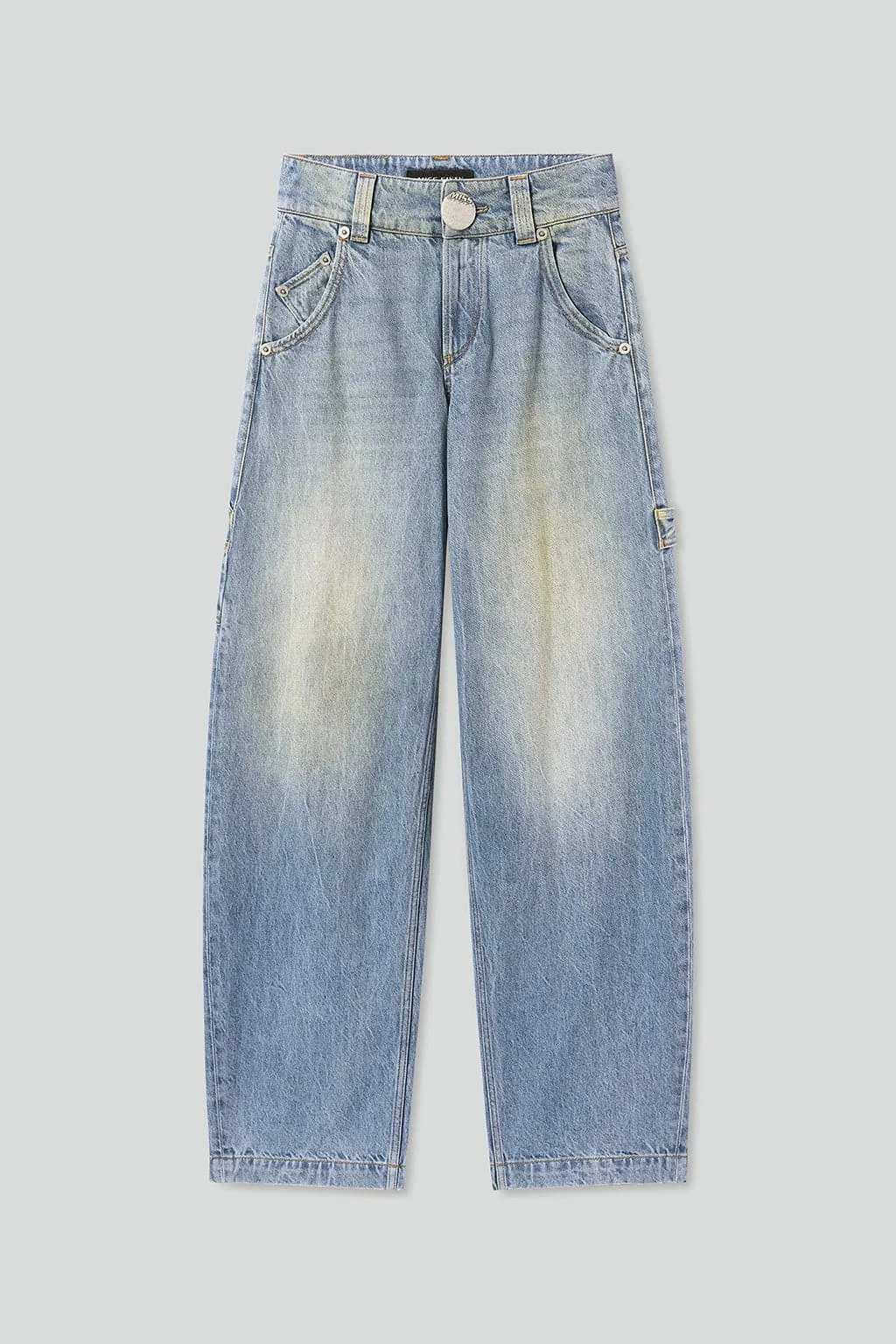 Vintage Washed Distressed Cargo Jeans