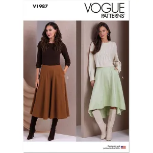 Vogue Pattern V1987 Misses' Skirt and Culottes