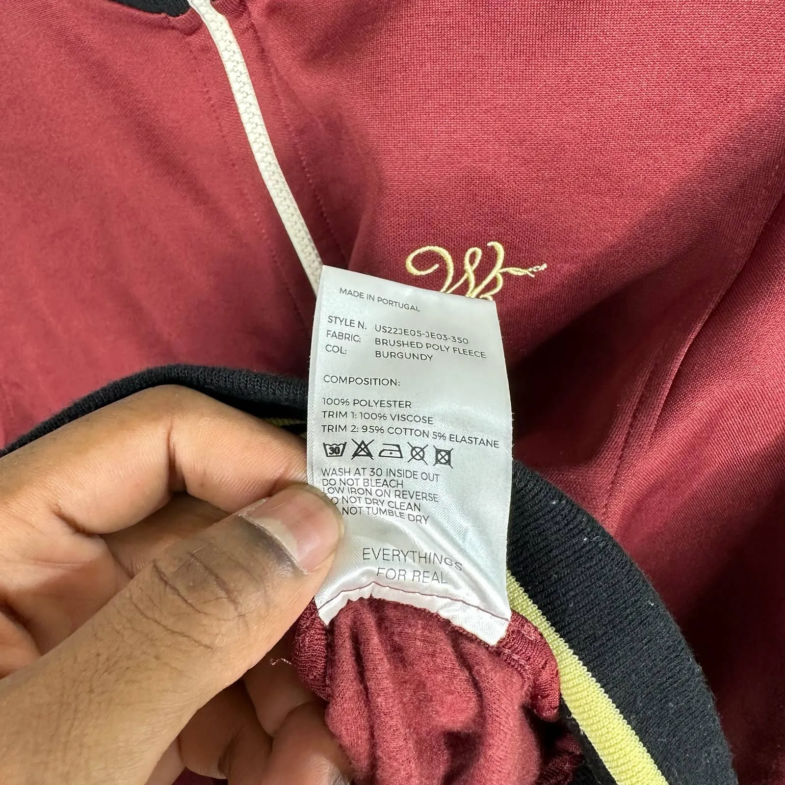 Wales Bonner Burgundy Track Jacket